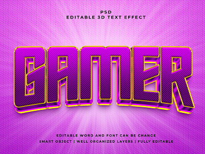 Gamer 3D Editable PSD Text Effect