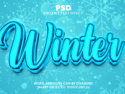 Winter 3D Editable PSD Text Effect 3d psd text effect 3d text 3d text effect 3d vector text effect design graphic design illustration logo psd text effect