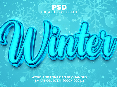 Winter 3D Editable PSD Text Effect