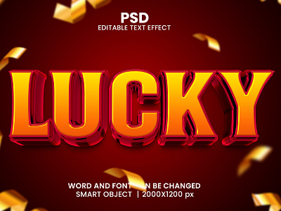 Lucky 3D Editable PSD Text Effect 3d psd text effect 3d text 3d text effect 3d vector text effect design graphic design illustration logo psd text effect