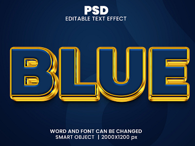 Blue 3D Editable PSD Text Effect 3d psd text effect 3d text 3d text effect 3d vector text effect design graphic design illustration logo psd text effect