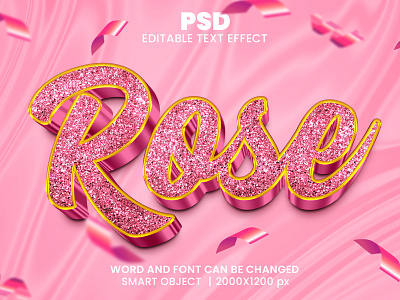 Rose 3D Editable PSD Text Effect 3d psd text effect 3d text 3d text effect 3d vector text effect design graphic design illustration logo psd text effect
