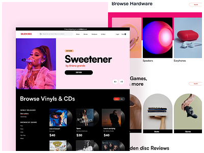 Music E-Commerce Website banner e commerce electronic music online shopping spotify store vinyls website