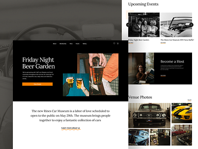 Car Museum Website banner car header home page landing page layout museum ui website