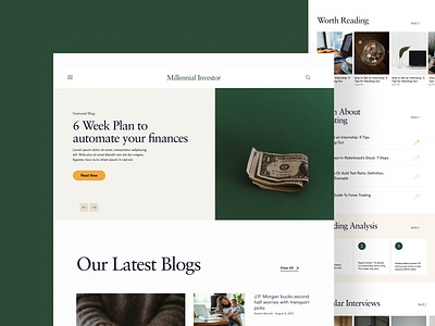 Blog Website blogs design investing millennials ui ux