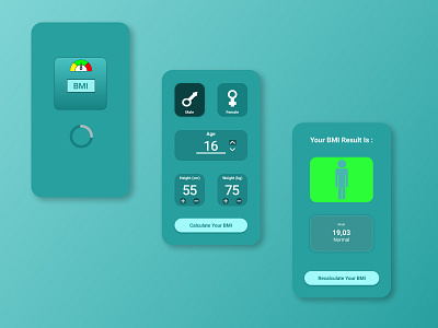 BMI Calculator Mobile App UI Design