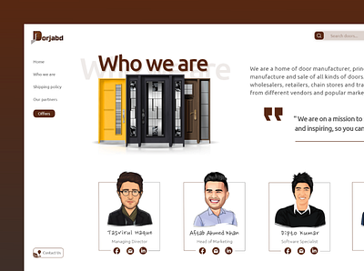 About us page of 'Dorjabd' about us branding e commerce site interactive design who we are