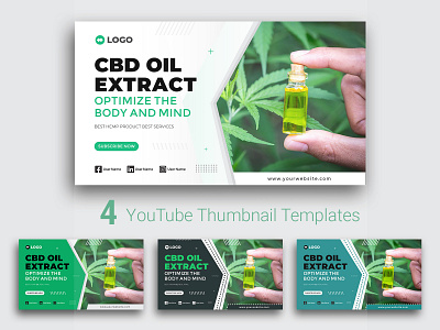Hemp Product YouTube Thumbnail Templates medical cannabis youtube thumbnail