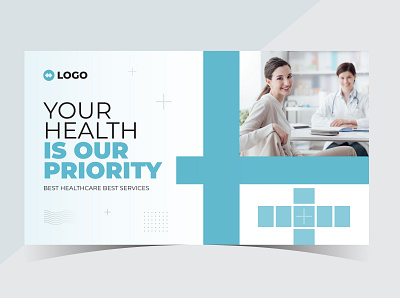 Medical healthcare youtube video thumbnail and vector design template thumbnail