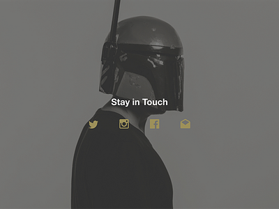 Stay in Touch Page boba fett contact dark minimal social links star wars stay in touch