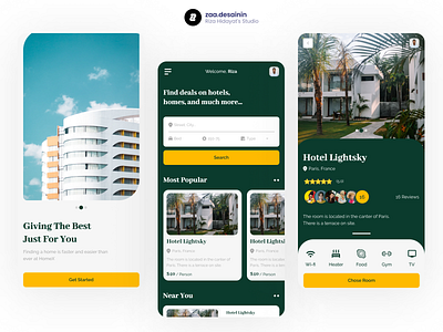 Booking Hotel Mobile App app booking design hospitality hostel hotel reservation resort ui ux vacation