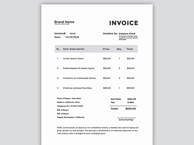 Invoice design by Shahanaz Akter on Dribbble