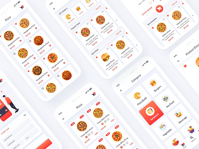 Pizza Builder Mobile App UI Template burger clean delivery food interface ios iphone menu mobile modern online order pizza pizza builder rating ui user interface