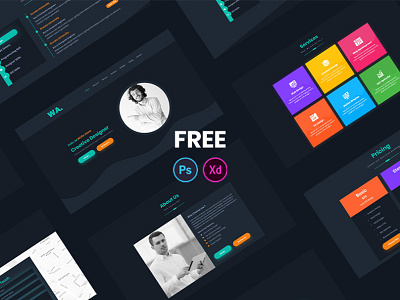 Cv Resume One Page XD & PSD Template Free