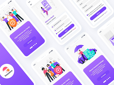 Insurance Mobile App UI Template