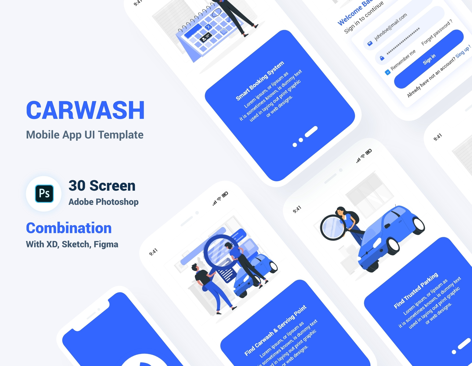 Car Wash Mobile App UI Template by Tauhid Hasan on Dribbble