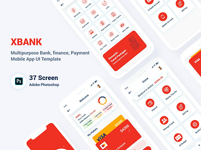 Multipurpose Banking Wallet Mobile App UI Template