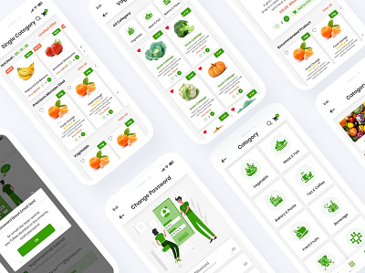 Grocery Delivery Mobile App UI Template agriculture android delivery eatables ecommerce app electronics food delivery fruits grocery grocery delivery home kitchen ios kit market mobile app nuts online organic shop