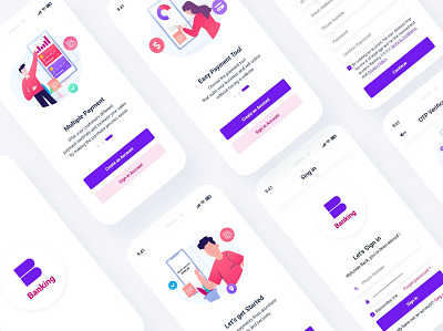 Mobile Banking App UI Template app banking banking ios budget cards deposit finance goal mobile mobile banking mobile banking app money payment plan psd ui template uidesign uxdesign xd ui kit