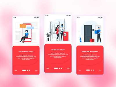 Parcel Courier Mobile App UI Template