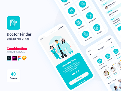 Symp – Doctor Finder Adobe XD Template appointment booking calendar clinic doctor booking doctor finder healthcare hospital ios medical medical consultation medicine pharmacy