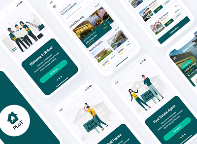 Plot - Real Estate Adobe XD Template agency booking business buy home designer flat modern plot portfolio property finder real estate rent property sell property ui kit