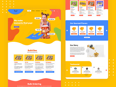 Popcorn Landing Page colorful landing page landing page design popcorn snack ui uidesign uiux ux website design