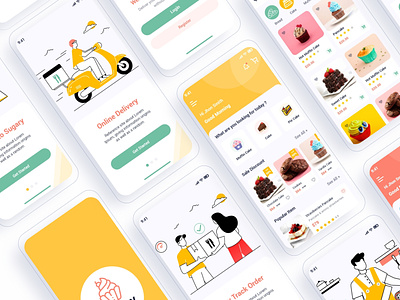 Sugary – Bakery Shop Mobile App UI app ui bakery shop delivery dessert shop ecommerce food shop mobile app online shop restaurant sweet ui ui design ux design