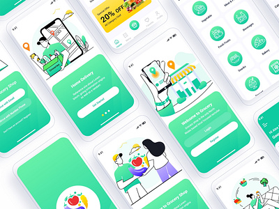 Grocery Shop Mobile App UI Template