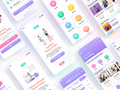 Health Fitness Trainer Mobile App UI Template