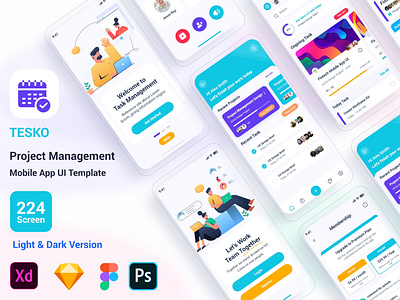 Tesko – Project Management Mobile App UI Template