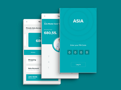 Asia Wallet Mobile App bank ui ux wallet