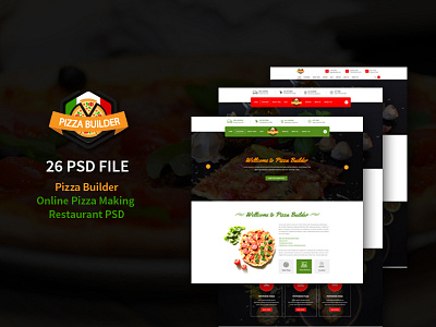 Pizza Builder- Online Pizza Making Restaurant PSD bar food food shop online pizza pizza pizza shop restaurant