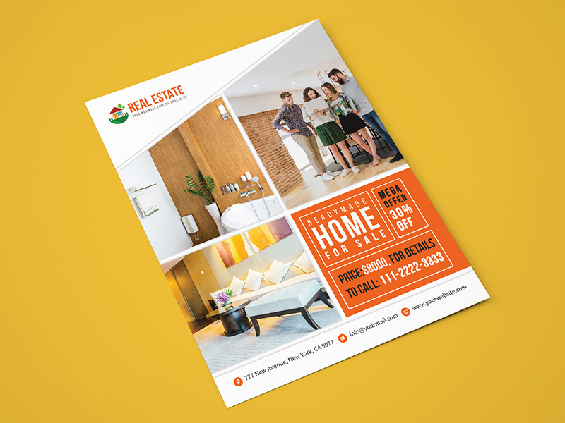 simple real estate sales flyer template by tauhid hasan