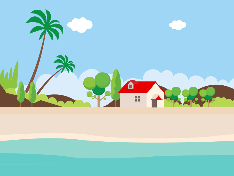 Beach summer vacation tropical island flat style style flat island tropical vacation summer beach