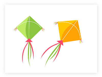 Kites flat illustration kites