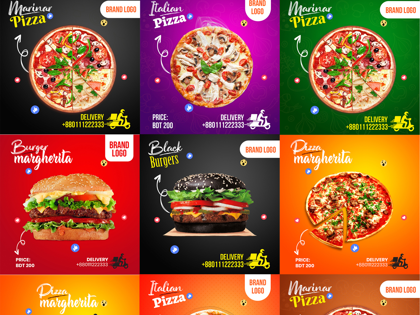 Pizza Burger Social Media Post by Tauhid Hasan on Dribbble