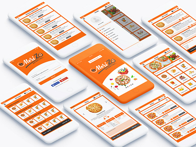 Pizza Mobile App UI agency burger clean delivery food icons interface ios iphone list map menu mobile modern online order pizza pizza mobile app ui portfolio rating