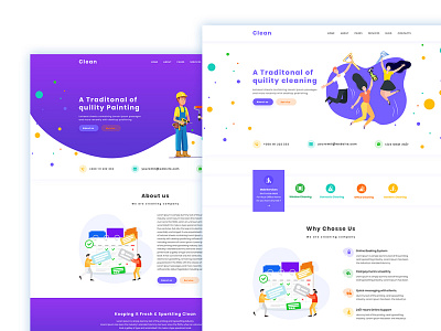 Cleaner Company PSD Template