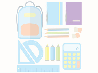 Back to School supplies icon set school vectorart