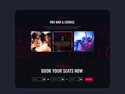 Web Design - Bar & Lounge bar bar and lounge design home page design home screen homepage homepage design ui design ui ux design user interface design website design