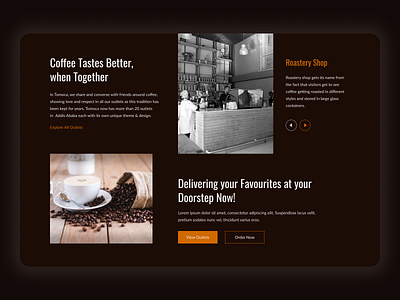 Home Page Design For a Coffee Shop design figma figmadesign homepage design minimal designs minimalist ui design ui ux design user interface design webdesign website design