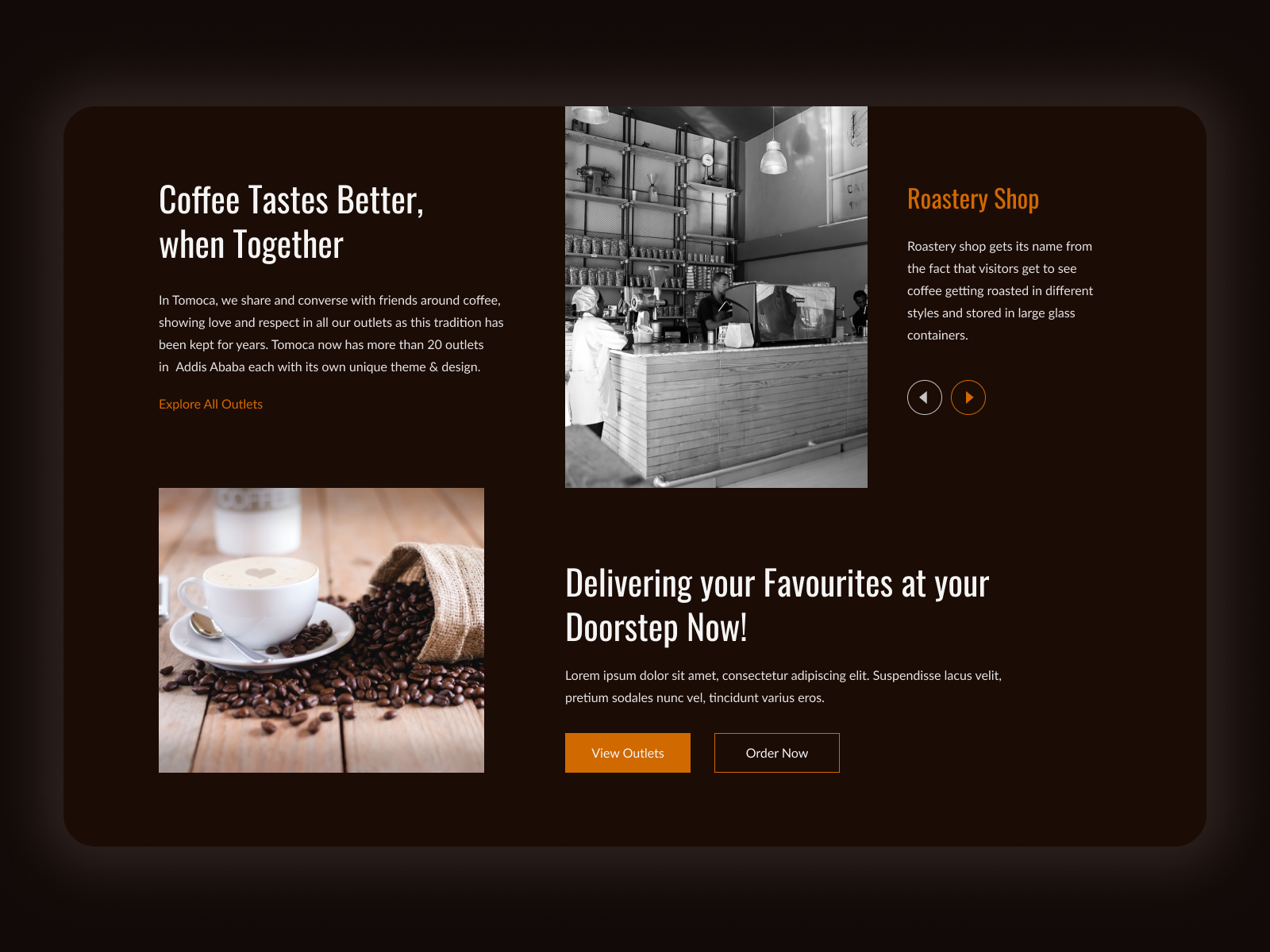 Home Page Design For a Coffee Shop by Manisha Rawat on Dribbble