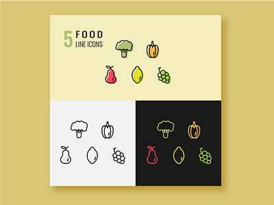 Food line icons