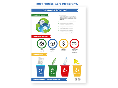 Infographic adobe illustrator garbage graphic design infographics recycling sorting