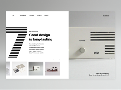 The seventh principle of good design by Dieter Rams black concept design pattern ux web white