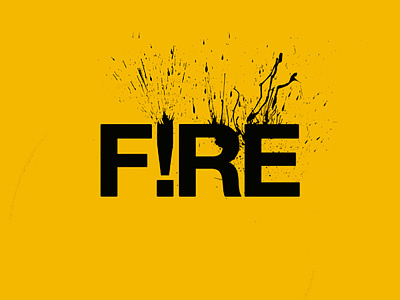 F!RE Logo custom lettering f!re magazine fire fire logo helvetica logotype shooting shot splash splatter university work victim of desire