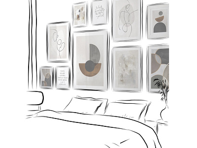 Draw your bedroom bedroom design illustration