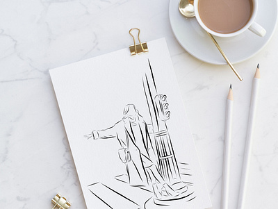 Draw in paris design draw illustration paris woman woman illustration woman portrait