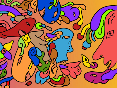 Colorfull abstract Doodle art fun enjoy